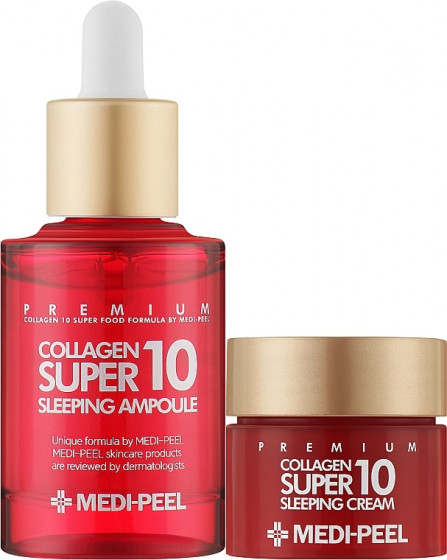 Medi Peel Collagen Super 10 Sleeping Care Set - Омолаживающий ночной набор для лица с коллагеном