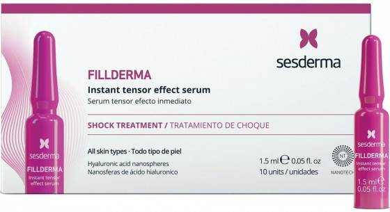 Sesderma Fillderma Instant Tensor Effect Serum Ampoules - Интенсивные лифтинг ампулы для заполнения морщин