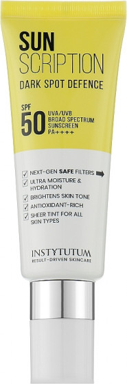 Instytutum Sunscription Dark Spot Defence SPF50 - Солнцезащитный крем с осветляющим эффектом