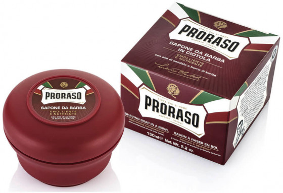 Proraso Red Line Emollient Soap - Мыло с экстрактом карите и сандаловым маслом для бритья жесткой щетины - 3