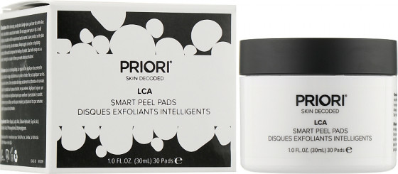 Priori LCA Smart Peel Pads - Смарт пады для идеальной шлифовки лица с молочной кислотой