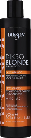 Dikson DiksoBlonde Anti-Arancio Shampoo - Шампунь-нейтрализатор оранжевого цвета при обесцвечивании/осветлении с низких УГТ