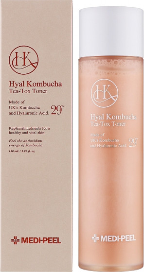 Medi Peel Hyal Kombucha Tea-Tox Toner - Восстанавливающий двухфазный тонер для лица с комбучей и керамидами - 1