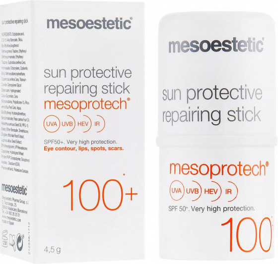 Mesoestetic Sun Protective Repairing Stick SPF100+ - Восстанавливающий локальный солнцезащитный стик для чувствительных зон