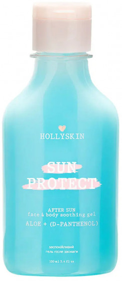 Hollyskin Sun Protect Face & Body After Sun Soothing Gel - Успокаивающий гель после загара с алоэ вера и д-пантенолом