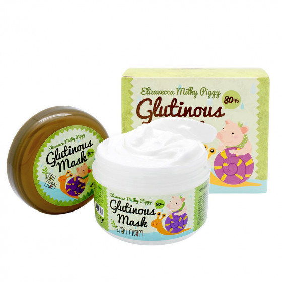 Elizavecca Milky Piggy Glutinous 80% Mask Snail Cream - Крем-маска восстанавливающая с муцином улитки - 2