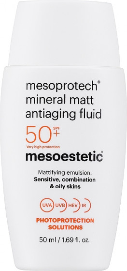 Mesoestetic Mineral Matt Antiaging Fluid SPF50 - Минеральный матирующий флюид для жирной кожи