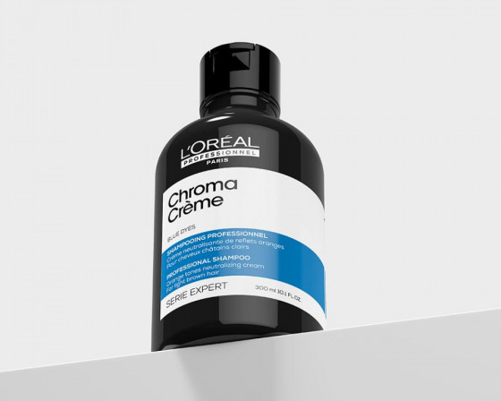 L'Oreal Professionnel Serie Expert Chroma Creme Blue Dyes Professional Shampoo - Шампунь для нейтрализации оранжевых оттенков светло-коричневых волос - 1