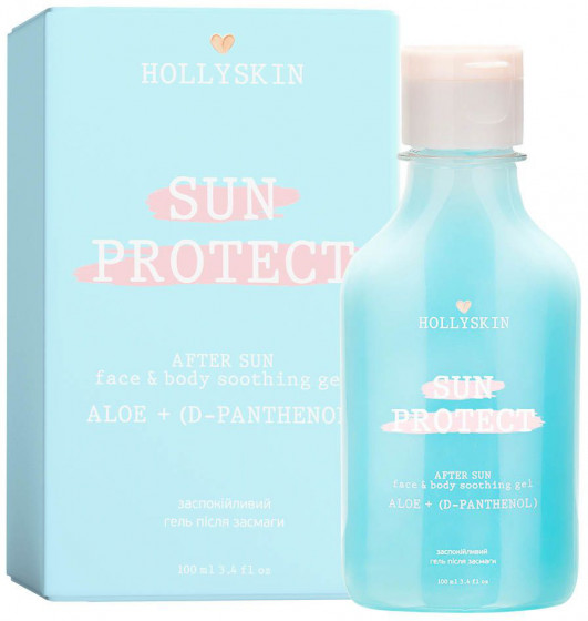 Hollyskin Sun Protect Face & Body After Sun Soothing Gel - Успокаивающий гель после загара с алоэ вера и д-пантенолом - 1