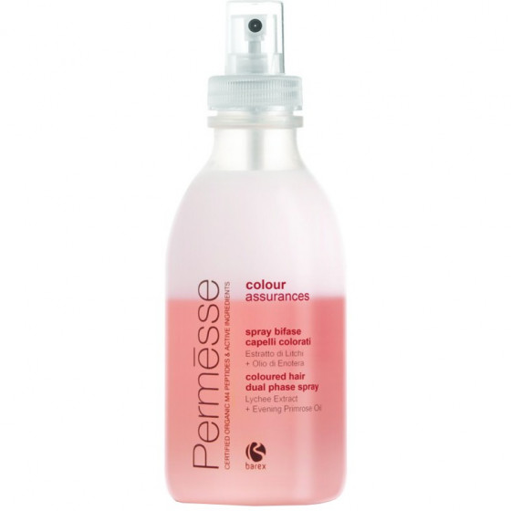 Barex Permesse Colour Assurances Spray - Двухфазный спрей-кондиционер для окрашенных волос с экстрактом личи и маслом энотеры