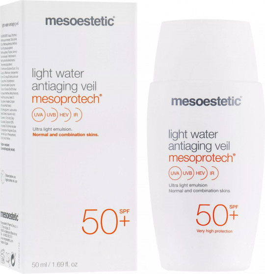 Mesoestetic Light Water Antiaging Veil SPF50+ - Солнцезащитная антивозрастная сыворотка "Вуаль" - 1