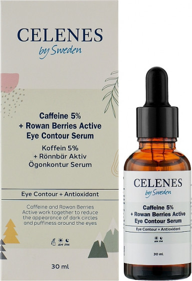 Celenes Caffeine 5% + Rowan Berries Active Eye Contour Serum - Активная сыворотка для кожи вокруг глаз - 1