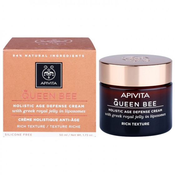 Apivita queen bee holistic age defense cream rich texture - Насыщенный крем для восстановления упругости кожи - 1