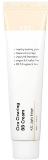 Purito Cica Clearing BB Cream SPF 38 PA+++ - BB крем для чувствительной кожи с экстрактом центеллы 
