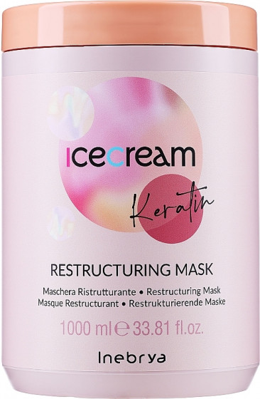 Inebrya Ice Cream Keratin Restructuring Mask - Восстанавливающая маска с кератином