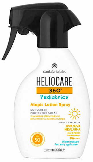 Cantabria Heliocare 360º Pediatrics Atopic Lotion Spray SPF50 - Детский солнцезащитный лосьон для атопической кожи