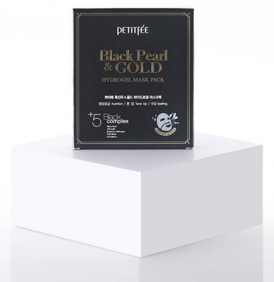 Petitfee & Koelf Black Pearl & Gold Hydrogel Mask Pack - Гидрогелевая маска с золотом и черным жемчугом - 2