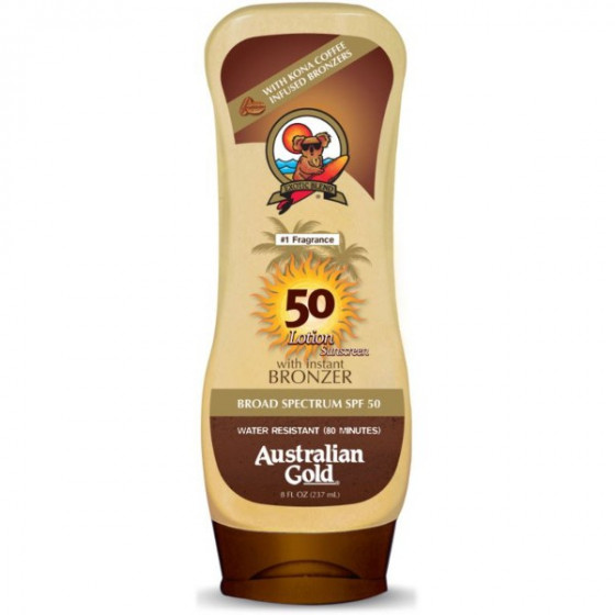 Australian Gold Lotion Sunscreen with Instant Bronzer SPF 50 - Крем солнцезащитный с кофейными бронзаторами SPF 50