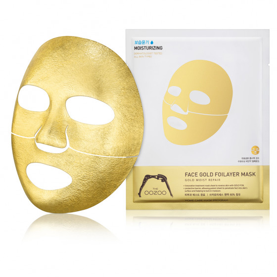 The Oozoo Face Gold Foilayer Mask - Золотая фольга 3х-слойная экспресс-маска с термоэффектом - 1