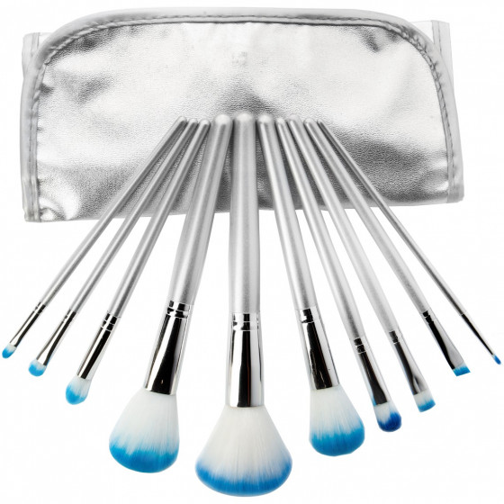 Bellapierre Professional Brush Set Blue - Профессиональный набор из 10 кистей для макияжа