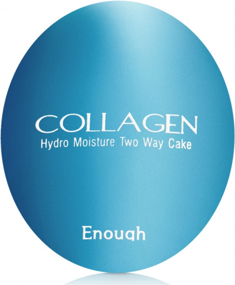 Enough Collagen Hydro Moisture Two Way Cake SPF25 PA++ - Увлажняющая коллагеновая пудра для лица со сменным блоком - 3