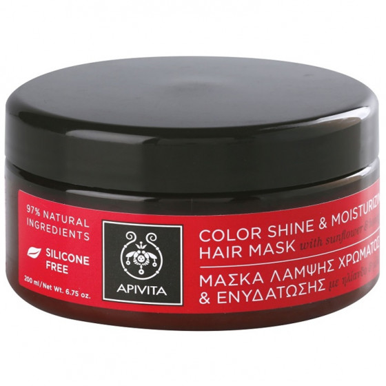 Apivita propoline color shine and moisturising hair mask with sunflower and honey - Маска для волос "Сияние цвета и увлажнение" с подсолнухом и медом 