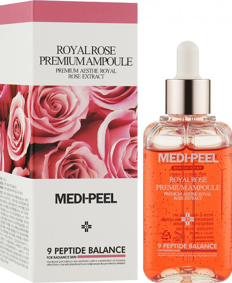 Medi Peel Royal Rose Premium Ampoule - Антивозрастная ампульная сыворотка для лица с розой и пептидами - 1