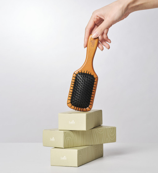 La'dor Middle Wooden Paddle Brush - Профессиональная деревянная расческа для волос - 5