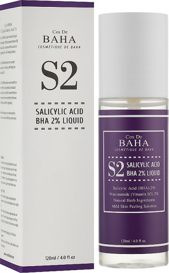 Cos De BAHA Salicylic Acid BHA 2% Liquid - Тонер для лечения акне и сужения пор