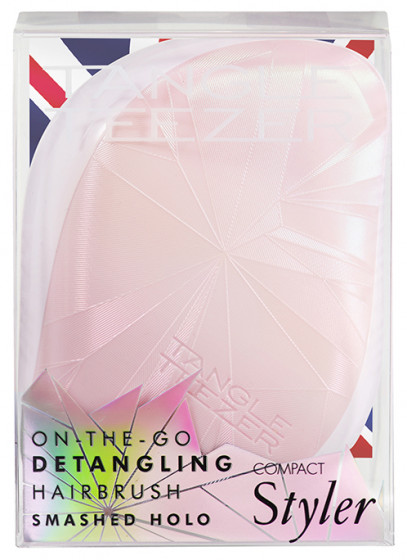 Tangle Teezer Compact Styler Smashed Holo Pink - Расческа для волос - 4