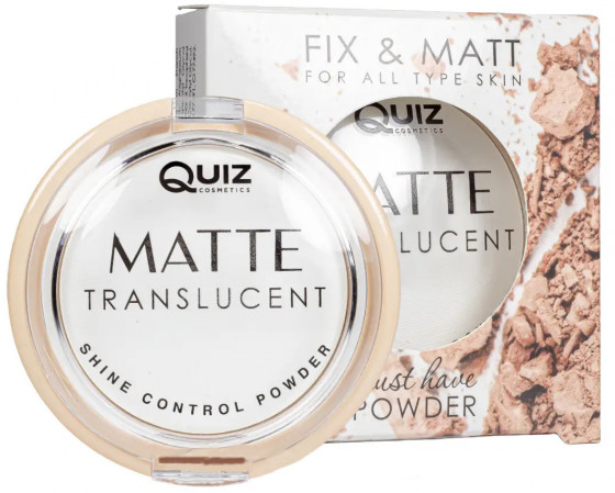 Quiz Cosmetics MatteTranslutent Matt and Fix - Полупрозрачная матирующая пудра