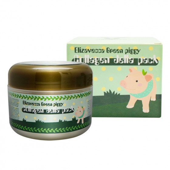 Elizavecca Green Piggy Collagen Jella Pack - Высококонцентрированная коллагеновая маска для упругости и эластичности кожи - 1