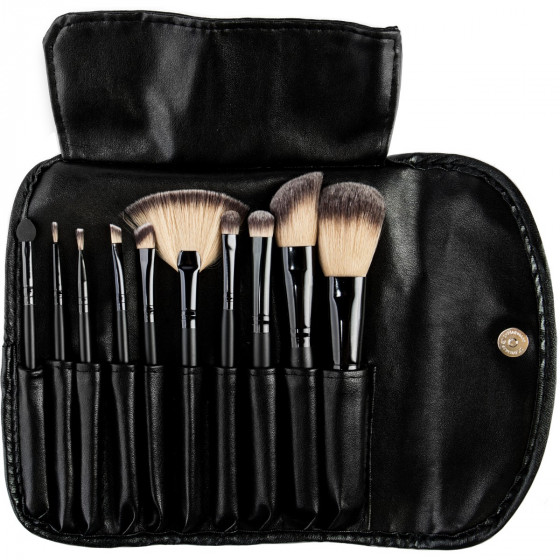 Bellapierre Professional Brush Set Black - Профессиональный набор из 10 кистей для макияжа