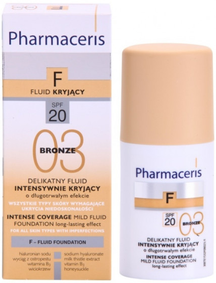 Pharmaceris F Intense Coverage Mild Fluid Foundation SPF20 - Деликатный тональный крем - 2