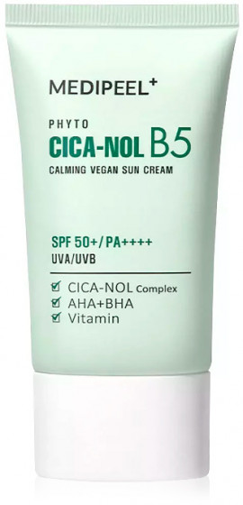 Medi Peel Phyto Cica-Nol B5 Calming Vegan Sun Cream SPF 50+ PA++++ - Успокаивающий солнцезащитный крем для лица