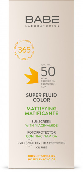 Babe Laboratorios Sun Protection Super Fluid Color SPF50 - Солнцезащитный супер флюид с тонирующим и матирующим эффектом для жирной кожи - 1