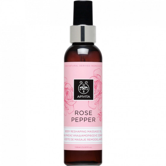 Apivita rose pepper body reshaping massage oil - Корректирующее массажное масло для тела "Роза и перец"