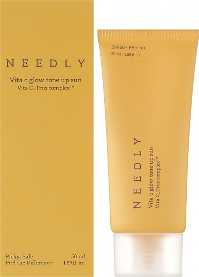 Needly Vita C Glow Tone Up Sun SPF50+ PA++++ - Солнцезащитный крем с эффектом осветления и сияния - 1