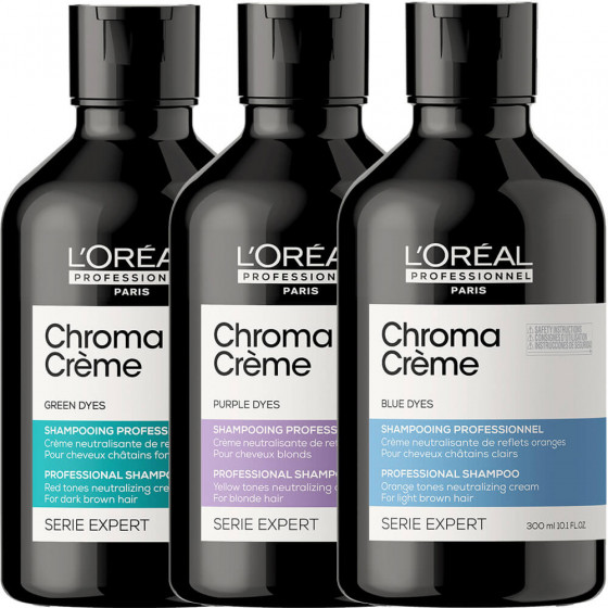 L'Oreal Professionnel Serie Expert Chroma Creme Green Dyes Professional Shampoo - Шампунь для нейтрализации красных оттенков темно-коричневых волос - 3