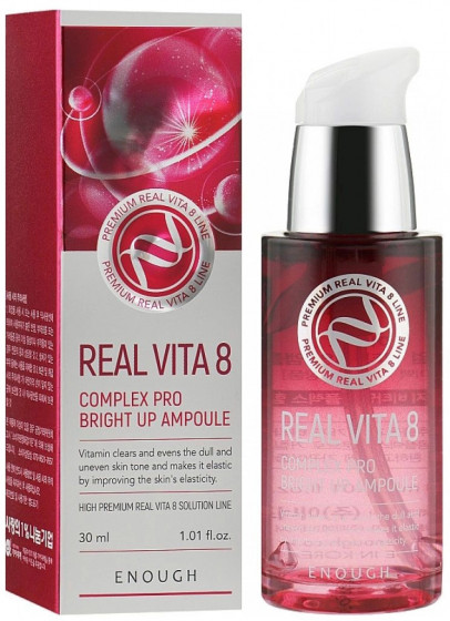 Enough Real Vita 8 Complex Pro Bright Up Ampoule - Сыворотка для лица с комплексом витаминов - 1