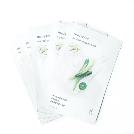 Innisfree My Real Squeeze Mask Cucumber - Тканевая маска с экстрактом огурца - 1