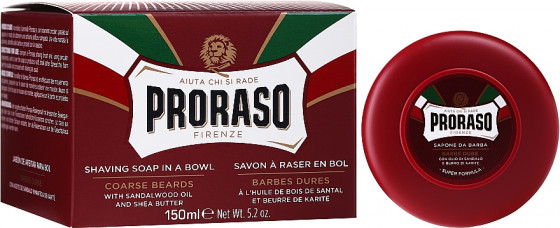 Proraso Red Line Emollient Soap - Мыло с экстрактом карите и сандаловым маслом для бритья жесткой щетины