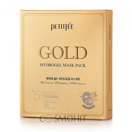 Petitfee & Koelf Gold Hydrogel Mask Pack - Гидрогелевая маска для лица с золотым комплексом +5