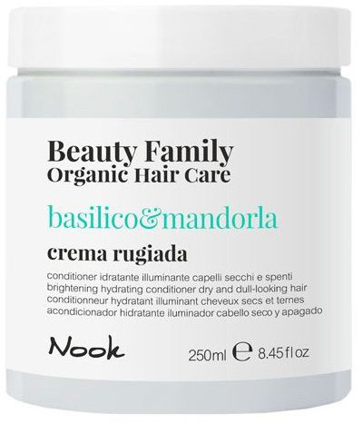 Nook Beauty Family Organic Basilico & Mandorla Crema Rugiada - Кондиционер "Яркость, Увлажнение и Блеск" для сухих, тусклых волос