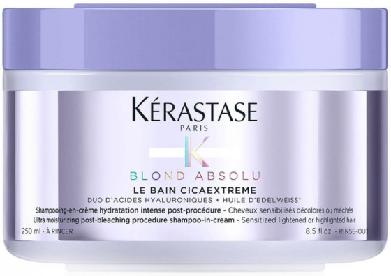 Kerastase Blond Absolu Le Bain Cicaextreme - Ультра-увлажняющий восстанавливающий шампунь-крем для чувствительных, осветленных или мелированных волос