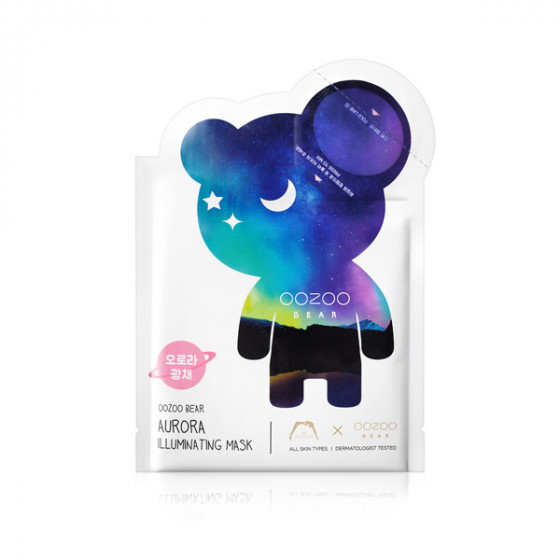 The Oozoo Oozoo Bear Aurora Illuminating Mask - Тканевая маска для сияния кожи лица"Мишка Северное сияние"