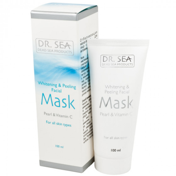 Dr. Sea Whitening & Peeling Facial Mask - Отбеливающая маска-пилинг для лица с жемчугом и витамином С