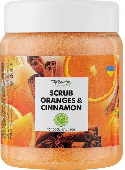 Top Beauty Scrub Oranges & Cinnamon - Скраб для тела и лица (апельсин-корица)