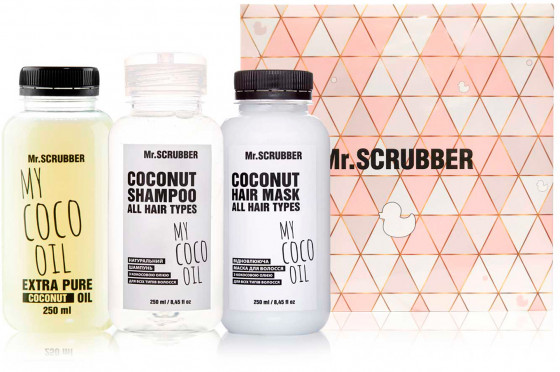 Mr.Scrubber Coconut Oil Gift Set - Подарочный набор с кокосовым маслом "Увлажнение и восстановление"