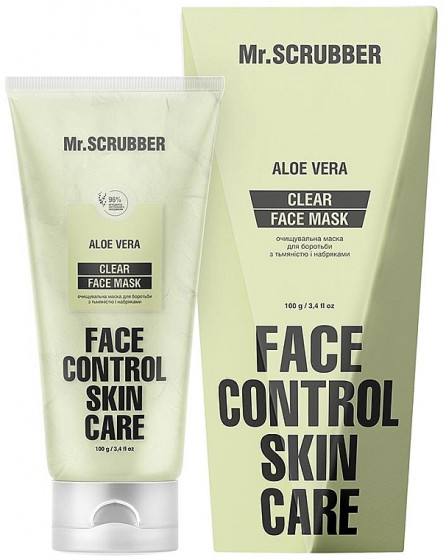 Mr.Scrubber Face Control Skin Care Clear Aloe Vera - Очищающая маска для борьбы с тусклостью и отеками